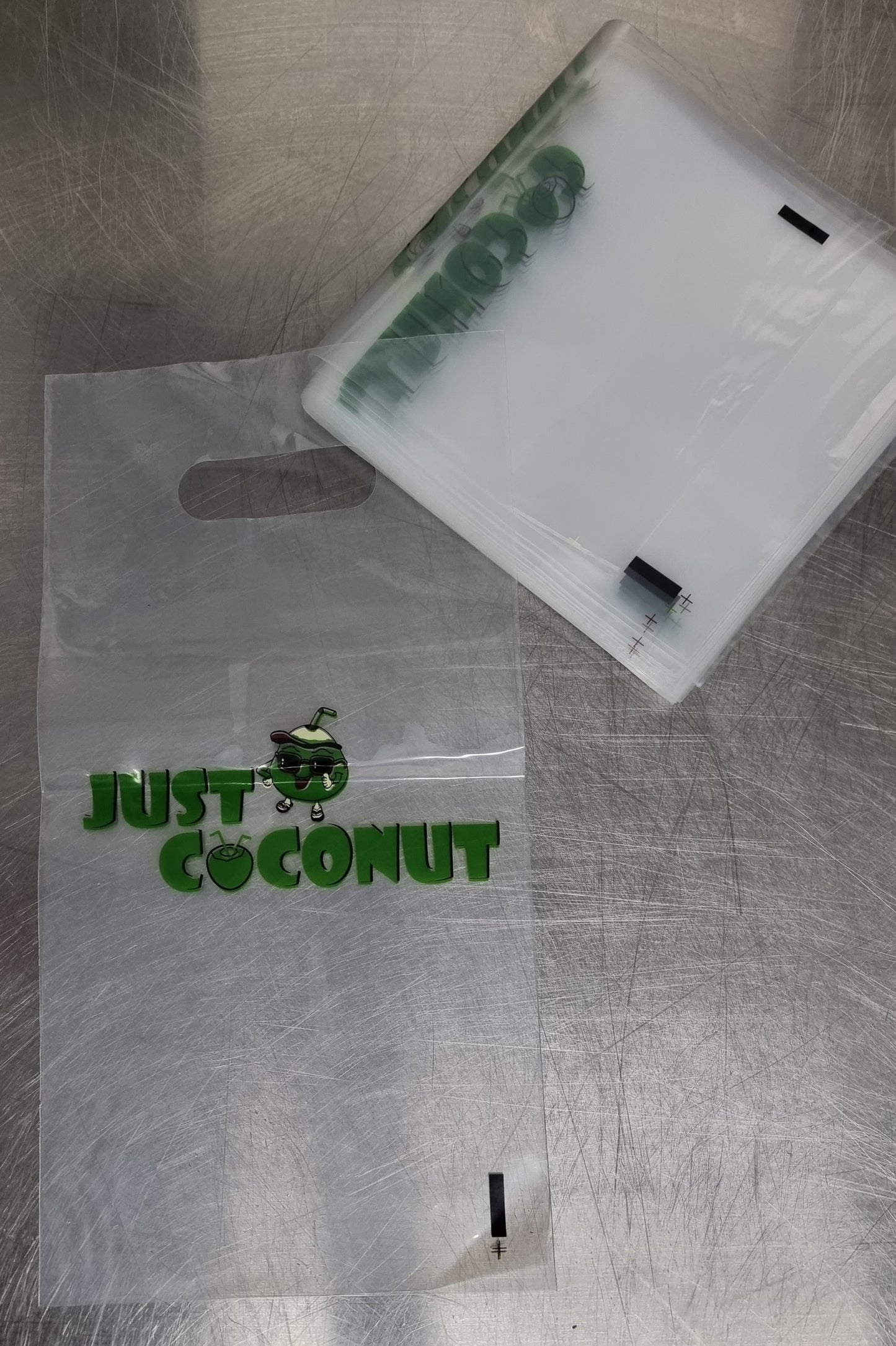 SINGLE BAG CLEAR PLASTIC LOGO 100 PCS PER PACKET