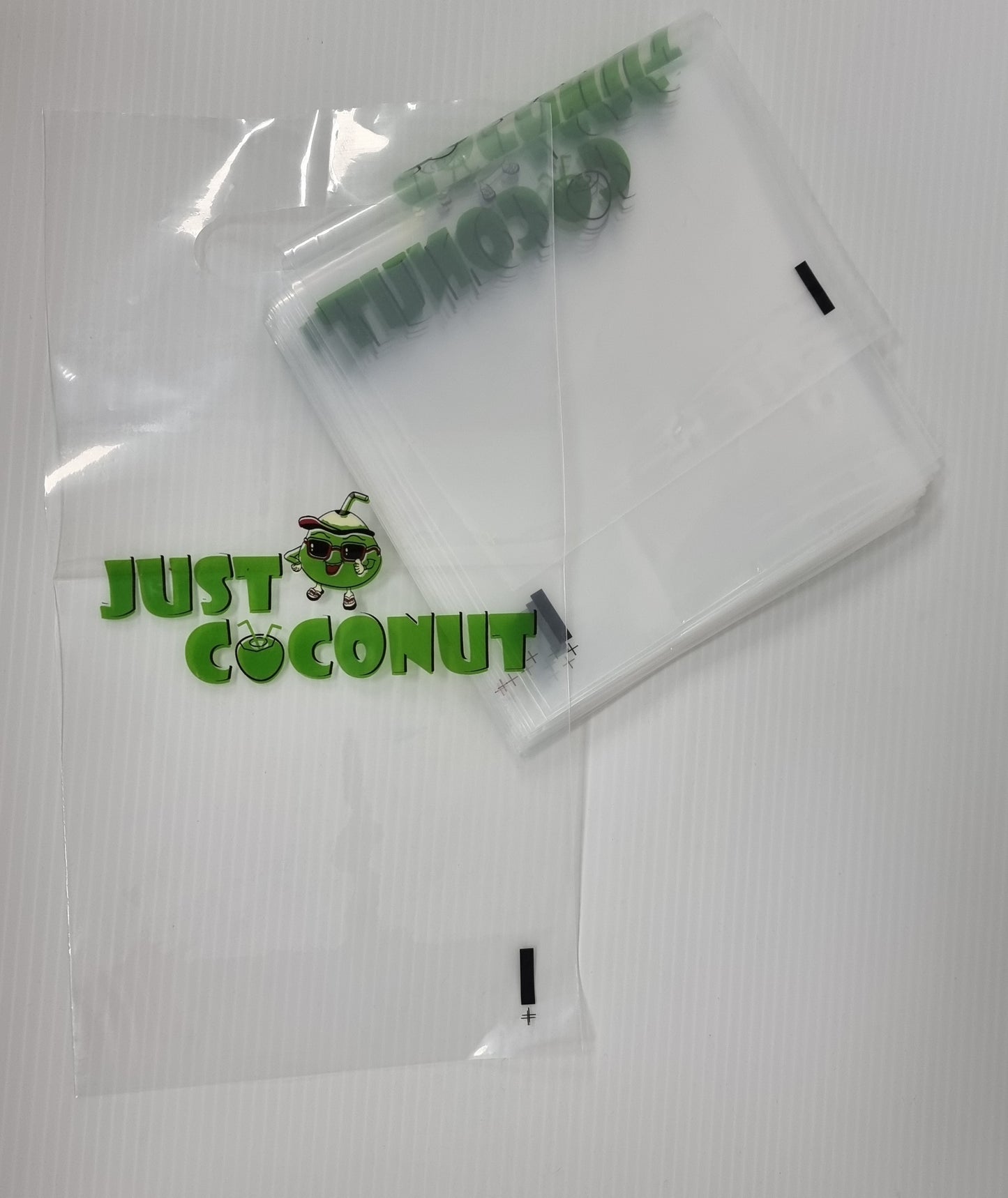 SINGLE BAG CLEAR PLASTIC LOGO 100 PCS PER PACKET